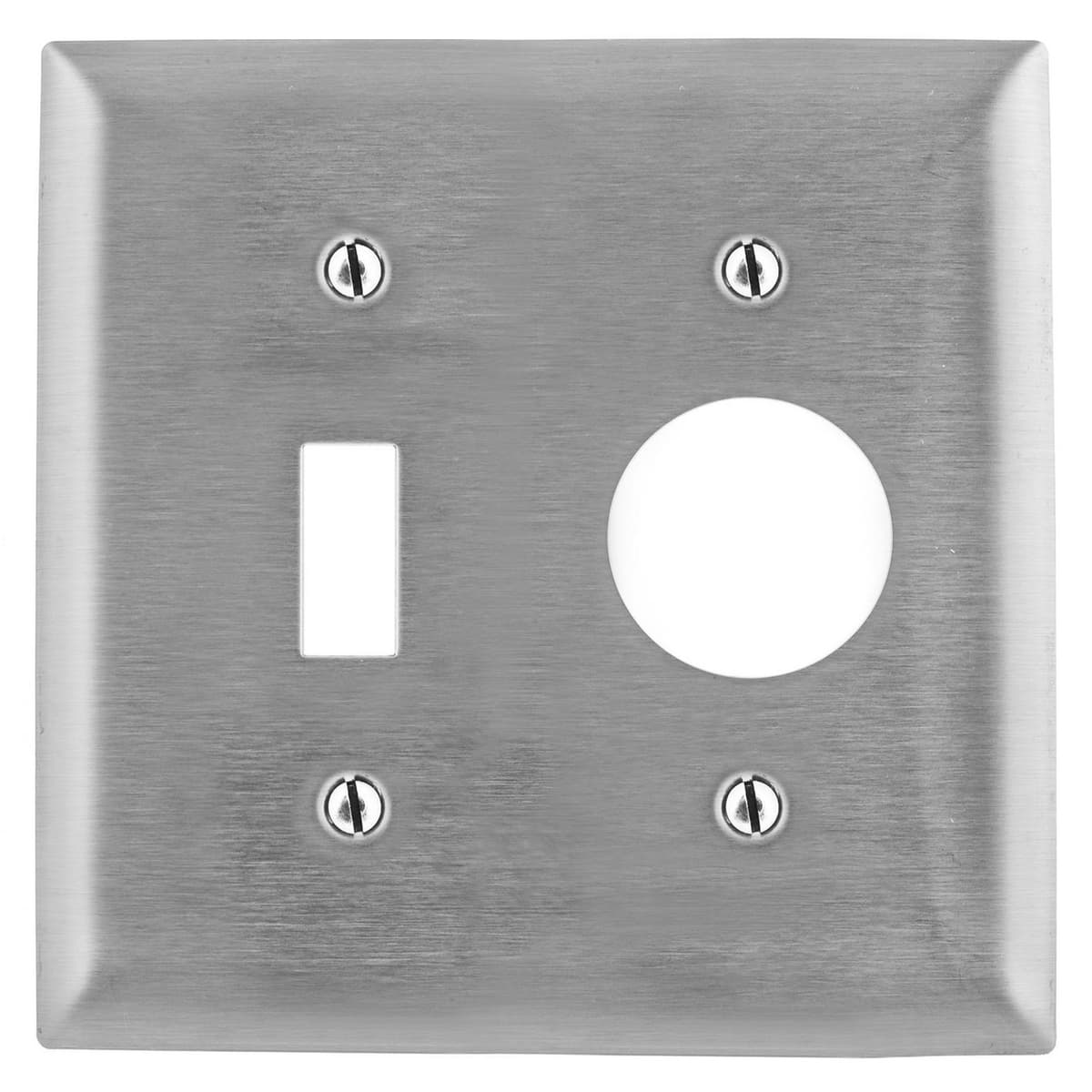 Hubbell SS17 Wallplates and Boxes, Metallic Plates, 2- Gang, 1) Toggle 1) 1.40" Opening, Standard Size, Stainless Steel ; Ideal for highly corrosive environments ; Non-magnetic ; Protective plastic film helps to prevent scratches and damage ; Protective film helps to Hubbell SS17 Wallplates and Boxes, Metallic Plates, 2- Gang, 1) Toggle 1) 1.40" Opening, Standard Size, Stainless Steel ; Ideal for highly corrosive environments ; Non-magnetic ; Protective plastic film helps to prevent scratches and damage ; Protective film helps to