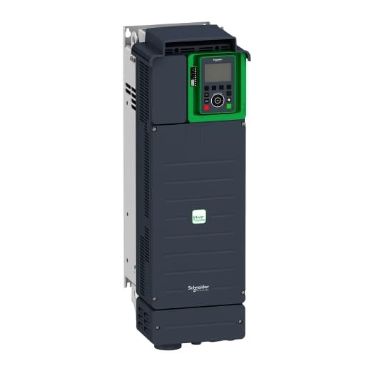 Schneider Electric ATV630D18M3 Schneider Electric ATV630D18M3 is a Variable Speed/Frequency Drive (VSD/VFD) / Inverter from the Altivar Process 630 series designed for variable and constant load torque applications, including optimized torque mode for PM (permanent magnet) motors and sensorless estimated flow rate. It features STO (Safe Torque Off up to SIL3), accurate measurement, installation energy drift detection, and embedded Ethernet for direct access to system configuration and monitoring. This model integrates actual pump curves to optimize system operating points and limits overvoltage at motor terminals. It offers continuous and historical real-time measurements with customizable dashboards, alongside predictive and preventive maintenance tracking functions. The ATV630D18M3, ATEX compliant, operates on a supply voltage of 170-264Vac, with dimensions of H673mm x W226mm x D271mm, and an IP21 UL type 1 degree of protection. It supports wall mounting and uses Modbus, Modbus TCP, and Ethernet communication protocols on a 3-phase network with an output frequency of 0.1-500 Hz. The drive has two analog outputs (0-10Vdc / 0-20mA), six digital inputs with specific functionalities including STO, and three digital outputs. It also includes three analog inputs compatible with various signal types. The rated current is 78.4A for normal-duty and 63.4A for heavy-duty operations at 4kHz, with maximum currents of 86.2A and 95.1A respectively for short durations. The rated active power is 18.5kW for normal-duty and 15kW for heavy-duty, corresponding to 25HP and 20HP respectively. Schneider Electric ATV630D18M3 Schneider Electric ATV630D18M3 is a Variable Speed/Frequency Drive (VSD/VFD) / Inverter from the Altivar Process 630 series designed for variable and constant load torque applications, including optimized torque mode for PM (permanent magnet) motors and sensorless estimated flow rate. It features STO (Safe Torque Off up to SIL3), accurate measurement, installation energy drift detection, and embedded Ethernet for direct access to system configuration and monitoring. This model integrates actual pump curves to optimize system operating points and limits overvoltage at motor terminals. It offers continuous and historical real-time measurements with customizable dashboards, alongside predictive and preventive maintenance tracking functions. The ATV630D18M3, ATEX compliant, operates on a supply voltage of 170-264Vac, with dimensions of H673mm x W226mm x D271mm, and an IP21 UL type 1 degree of protection. It supports wall mounting and uses Modbus, Modbus TCP, and Ethernet communication protocols on a 3-phase network with an output frequency of 0.1-500 Hz. The drive has two analog outputs (0-10Vdc / 0-20mA), six digital inputs with specific functionalities including STO, and three digital outputs. It also includes three analog inputs compatible with various signal types. The rated current is 78.4A for normal-duty and 63.4A for heavy-duty operations at 4kHz, with maximum currents of 86.2A and 95.1A respectively for short durations. The rated active power is 18.5kW for normal-duty and 15kW for heavy-duty, corresponding to 25HP and 20HP respectively.