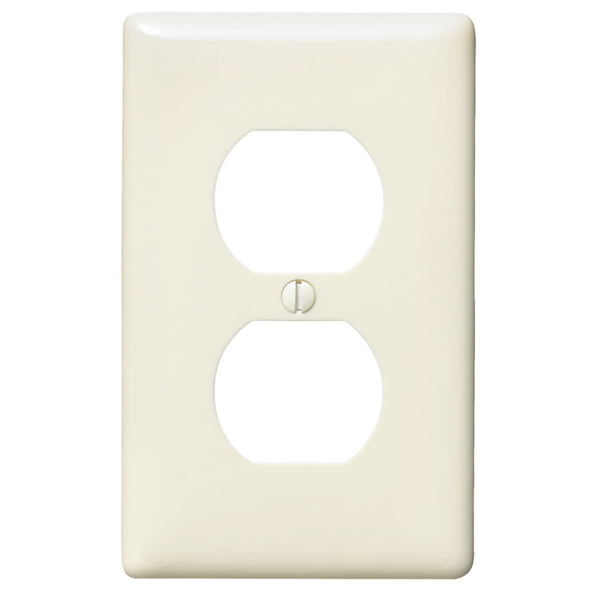 Hubbell NP8LA Wallplates and Box Covers, Wallplate, Nylon, 1-Gang, 1) Duplex, Light Almond. ; Reinforcement ribs for extra strength ; Captive screw feature holds mounting screw in place ; High-impact, self-extinguishing nylon material ; Standard Size is 1/8" larger to Hubbell NP8LA Wallplates and Box Covers, Wallplate, Nylon, 1-Gang, 1) Duplex, Light Almond. ; Reinforcement ribs for extra strength ; Captive screw feature holds mounting screw in place ; High-impact, self-extinguishing nylon material ; Standard Size is 1/8" larger to
