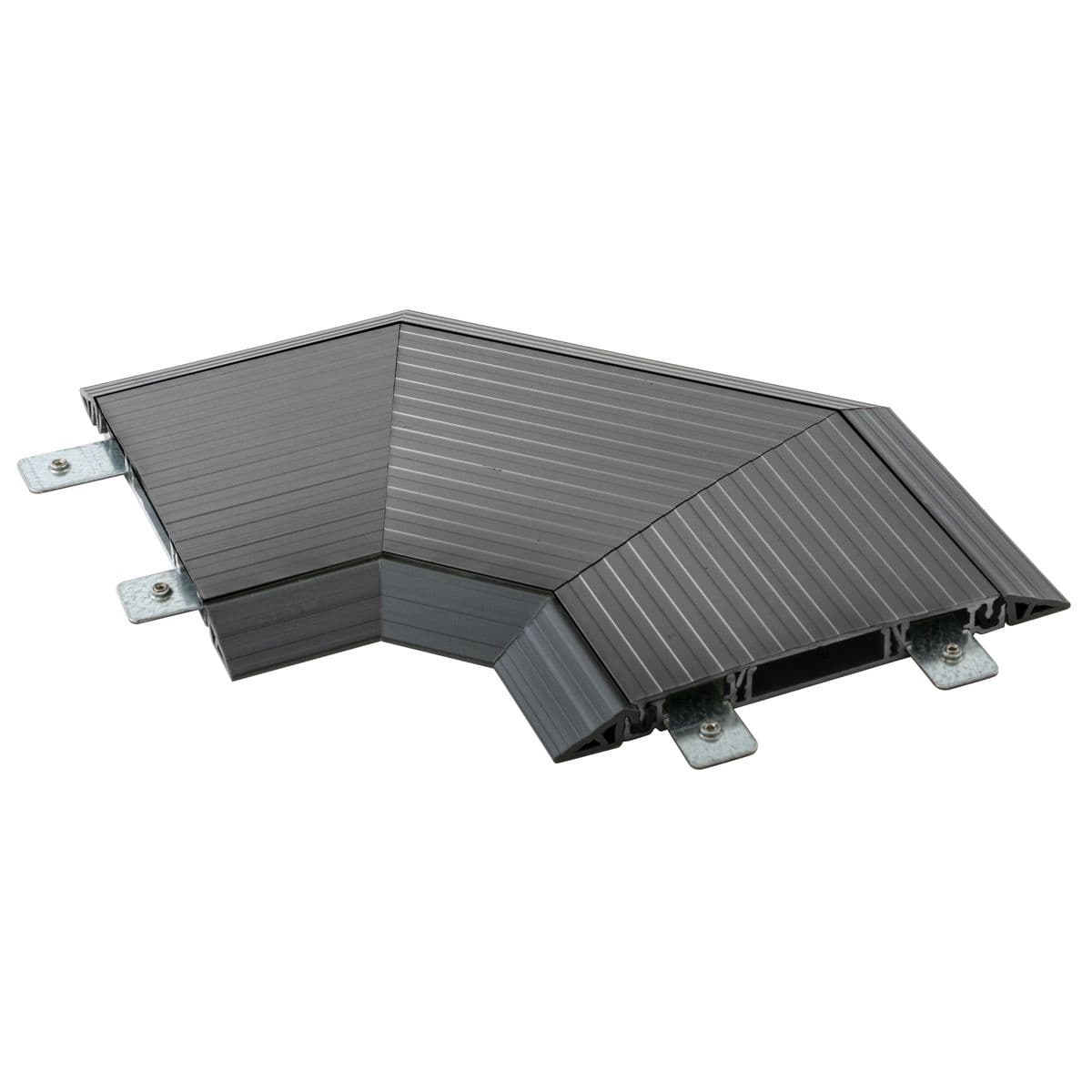 Hubbell HBLFMC90DG FloorTrak PRO, Track, Cover and Base, 90 Degree Section, Surface and Variable edges included, Splices included, Dark Gray ; Low Profile floor mounted with Divided Power/Data channels ; Surface Mount and Variable Mount edges included ; Lengths can be atta Hubbell HBLFMC90DG FloorTrak PRO, Track, Cover and Base, 90 Degree Section, Surface and Variable edges included, Splices included, Dark Gray ; Low Profile floor mounted with Divided Power/Data channels ; Surface Mount and Variable Mount edges included ; Lengths can be atta