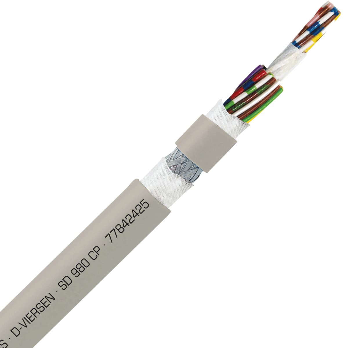 SAB 77842425 SD 980 CP - 24 AWG/25c, shielded halogen-free heavy duty continuous flex PUR data cable, UL, CSA, CE, RoHS SAB 77842425 SD 980 CP - 24 AWG/25c, shielded halogen-free heavy duty continuous flex PUR data cable, UL, CSA, CE, RoHS
