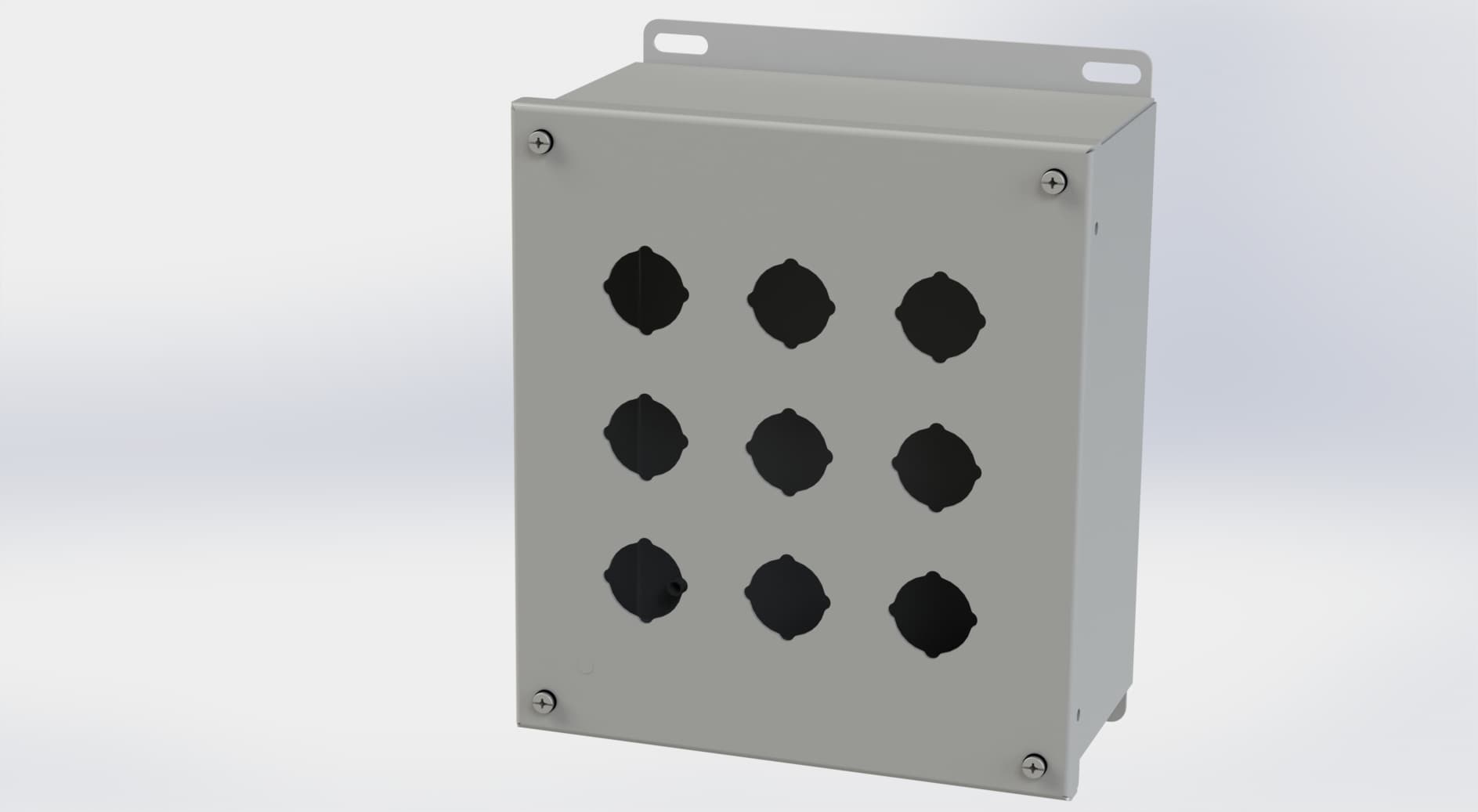 Saginaw Control SCE-9PBX PBX Enclosure, Height:9.50", Width:8.50", Depth:4.75", ANSI-61 gray powder coating inside and out. Saginaw Control SCE-9PBX PBX Enclosure, Height:9.50", Width:8.50", Depth:4.75", ANSI-61 gray powder coating inside and out.