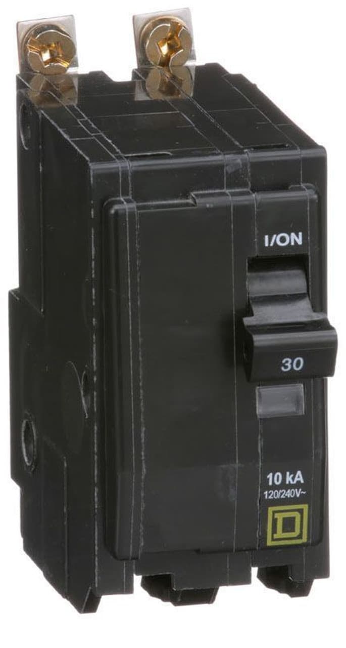 Schneider Electric QOB230 Square D by Schneider Electric QOB230 is a Miniature Circuit Breaker (MCB) designed for bolt-on mounting. It features a rated current of 30A and accommodates a bolt-on connection type. This MCB is compatible with a voltage rating of 48Vdc and 120/240Vac, and it can handle wire sizes from 14-8AWG (1 cable Al/Cu). The QOB230 is a 2 Pole circuit breaker with a short circuit breaking rating of 10kA at 240Vac and 5kA at 48Vdc. It is equipped with press plate type terminals. Schneider Electric QOB230 Square D by Schneider Electric QOB230 is a Miniature Circuit Breaker (MCB) designed for bolt-on mounting. It features a rated current of 30A and accommodates a bolt-on connection type. This MCB is compatible with a voltage rating of 48Vdc and 120/240Vac, and it can handle wire sizes from 14-8AWG (1 cable Al/Cu). The QOB230 is a 2 Pole circuit breaker with a short circuit breaking rating of 10kA at 240Vac and 5kA at 48Vdc. It is equipped with press plate type terminals.