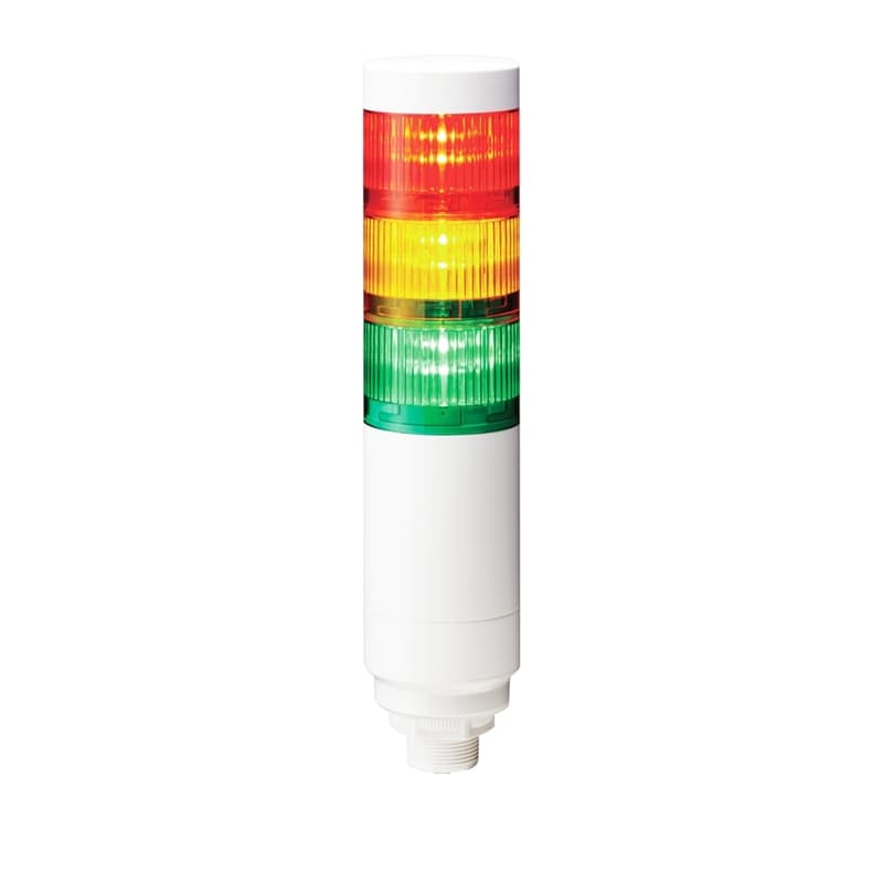 Patlite LR6-302WCNW-RYG 60mm diameter UL CE IP65 24V DC, 1/2" NPT socket and M30 external threads, M12 QD, No Flashing/Buzzer, Off-white body, LED Unit: Red, amber, green Patlite LR6-302WCNW-RYG 60mm diameter UL CE IP65 24V DC, 1/2" NPT socket and M30 external threads, M12 QD, No Flashing/Buzzer, Off-white body, LED Unit: Red, amber, green