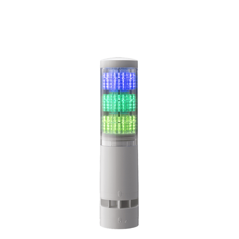 Patlite LA6-3DTNWB-RYG Multi Color LED Signal Tower with Flash & Buzzer, Direct Mount, Off-white, Terminal block Patlite LA6-3DTNWB-RYG Multi Color LED Signal Tower with Flash & Buzzer, Direct Mount, Off-white, Terminal block
