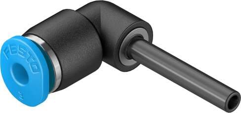 Festo 153346 push-in L-connector QSML-3H with push-in sleeve. Size: Mini, Nominal size: 1,2 mm, Assembly position: Any, Container size: 10, Design structure: Push/pull principle Festo 153346 push-in L-connector QSML-3H with push-in sleeve. Size: Mini, Nominal size: 1,2 mm, Assembly position: Any, Container size: 10, Design structure: Push/pull principle