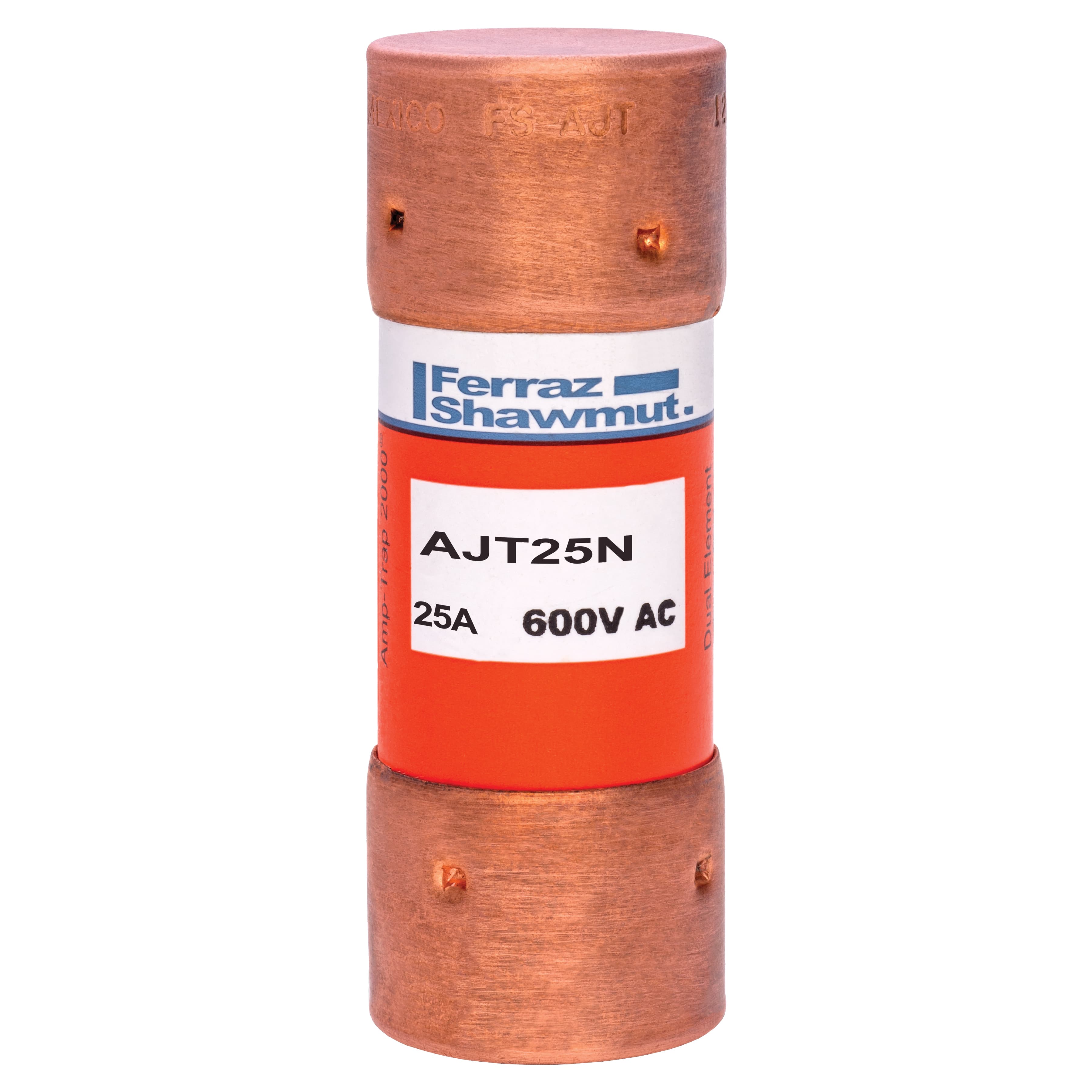 Mersen AJT25N AJT25N Mersen - Fuse AJT - Class J - Time-delay 600VAC 400VDC 25A Ferrule Amp-Trap 2000® Mersen AJT25N AJT25N Mersen - Fuse AJT - Class J - Time-delay 600VAC 400VDC 25A Ferrule Amp-Trap 2000®