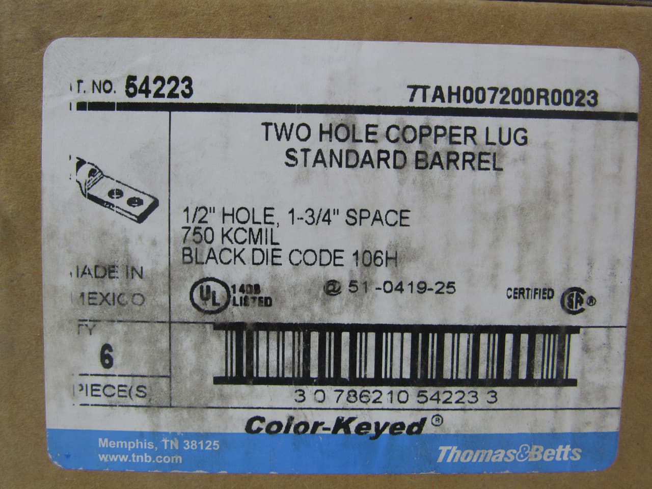 Thomas & Betts 54223 Thomas & Betts 54223 Lugs EA Thomas & Betts 54223 Thomas & Betts 54223 Lugs EA