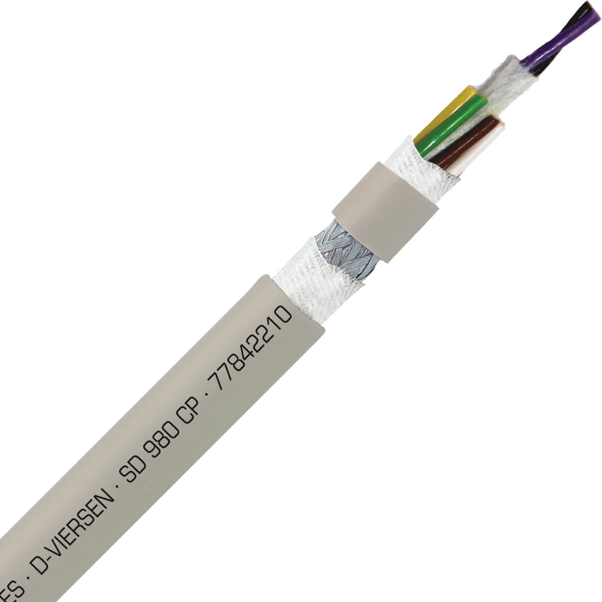SAB 77842210 SD 980 CP - 22 AWG/10c, shielded halogen-free heavy duty continuous flex PUR data cable, UL, CSA, CE, RoHS SAB 77842210 SD 980 CP - 22 AWG/10c, shielded halogen-free heavy duty continuous flex PUR data cable, UL, CSA, CE, RoHS