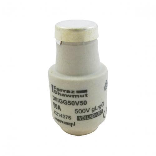 Mersen K214576 D fuse-link, gG, DIII, 500VAC, 50A, white Mersen K214576 D fuse-link, gG, DIII, 500VAC, 50A, white