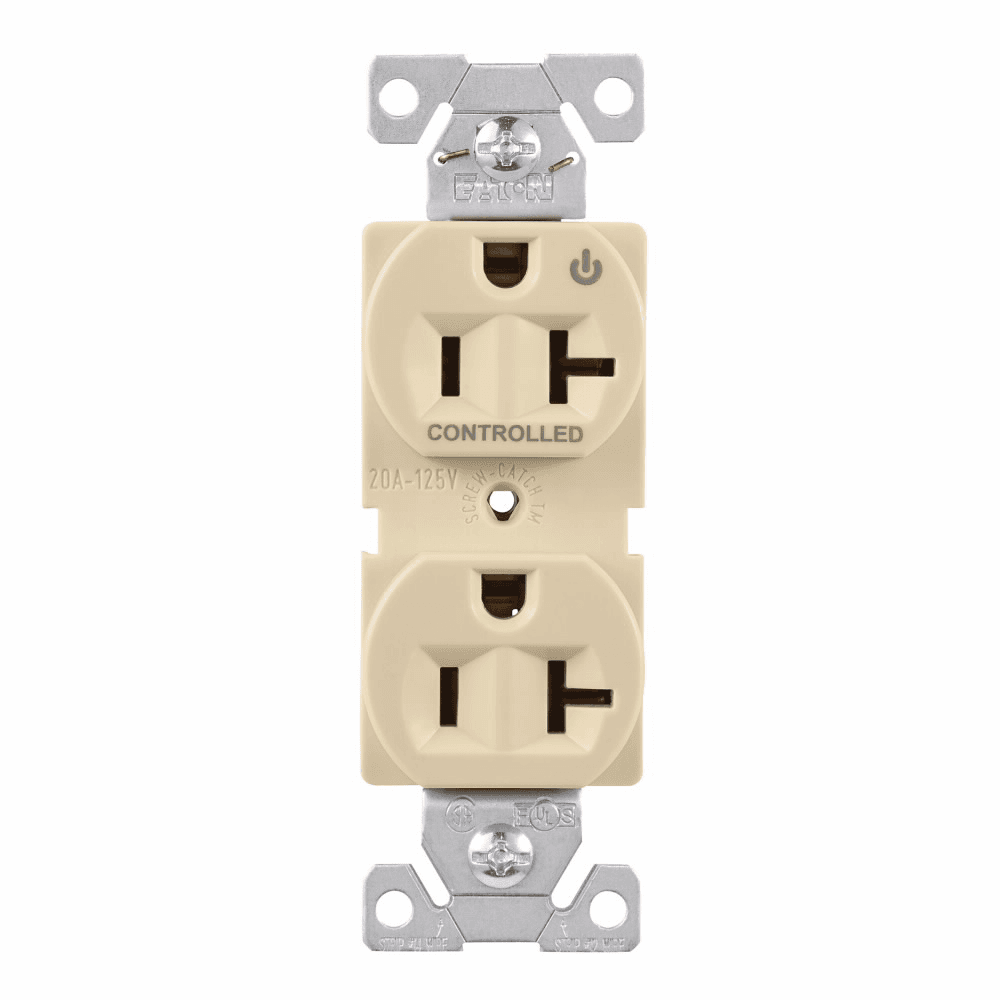 Eaton 5362CHV 5362CHV Eaton - Eaton Arrow Hart heavy duty industrial specification grade duplex receptacle, Auto-grounding,screw-catch, Half control, #14-10 AWG, 20A, Flush, 125V, Ivory, Brass, High-impact nylon face,PVC base, 5-20R, 2-pole, 3-wire, Screw, Eaton 5362CHV 5362CHV Eaton - Eaton Arrow Hart heavy duty industrial specification grade duplex receptacle, Auto-grounding,screw-catch, Half control, #14-10 AWG, 20A, Flush, 125V, Ivory, Brass, High-impact nylon face,PVC base, 5-20R, 2-pole, 3-wire, Screw,