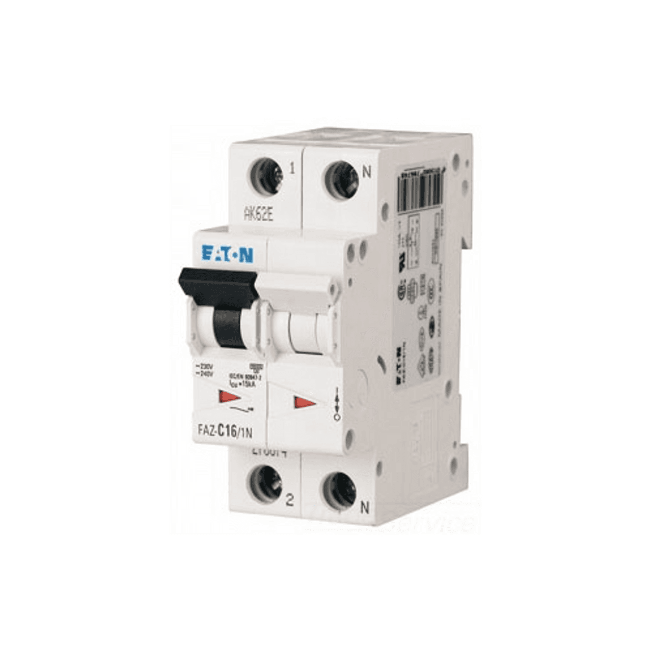 Eaton FAZ-C1/1N Eaton FAZ supplementary protector,UL 1077 Industrial miniature circuit breaker - supplementary protector,Medium levels of inrush current are expected,1 A,15 kAIC,Single-pole,240 V,5-10X /n,50-60 Hz,Standard terminals,C Curve Eaton FAZ-C1/1N Eaton FAZ supplementary protector,UL 1077 Industrial miniature circuit breaker - supplementary protector,Medium levels of inrush current are expected,1 A,15 kAIC,Single-pole,240 V,5-10X /n,50-60 Hz,Standard terminals,C Curve