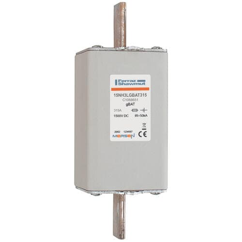 Mersen C1068651 NH fuse-link gBAT, 1500VDC, size 3L, 315A Mersen C1068651 NH fuse-link gBAT, 1500VDC, size 3L, 315A
