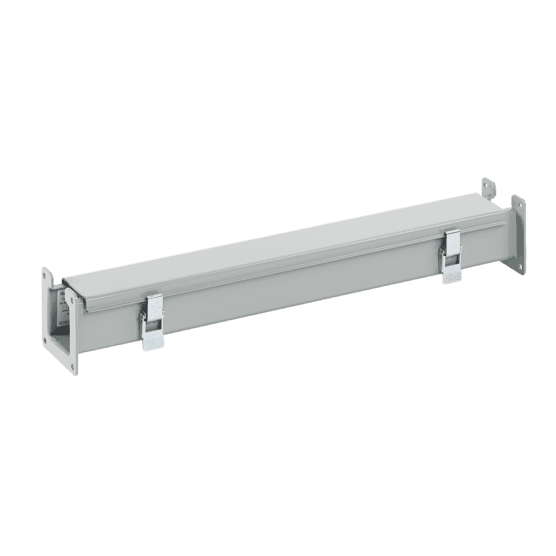 Hoffman F88L24 Straight Section, Lay-in Hinged-Cover, Type 12, 8.00x8.00x24.00, Gray, Steel Hoffman F88L24 Straight Section, Lay-in Hinged-Cover, Type 12, 8.00x8.00x24.00, Gray, Steel