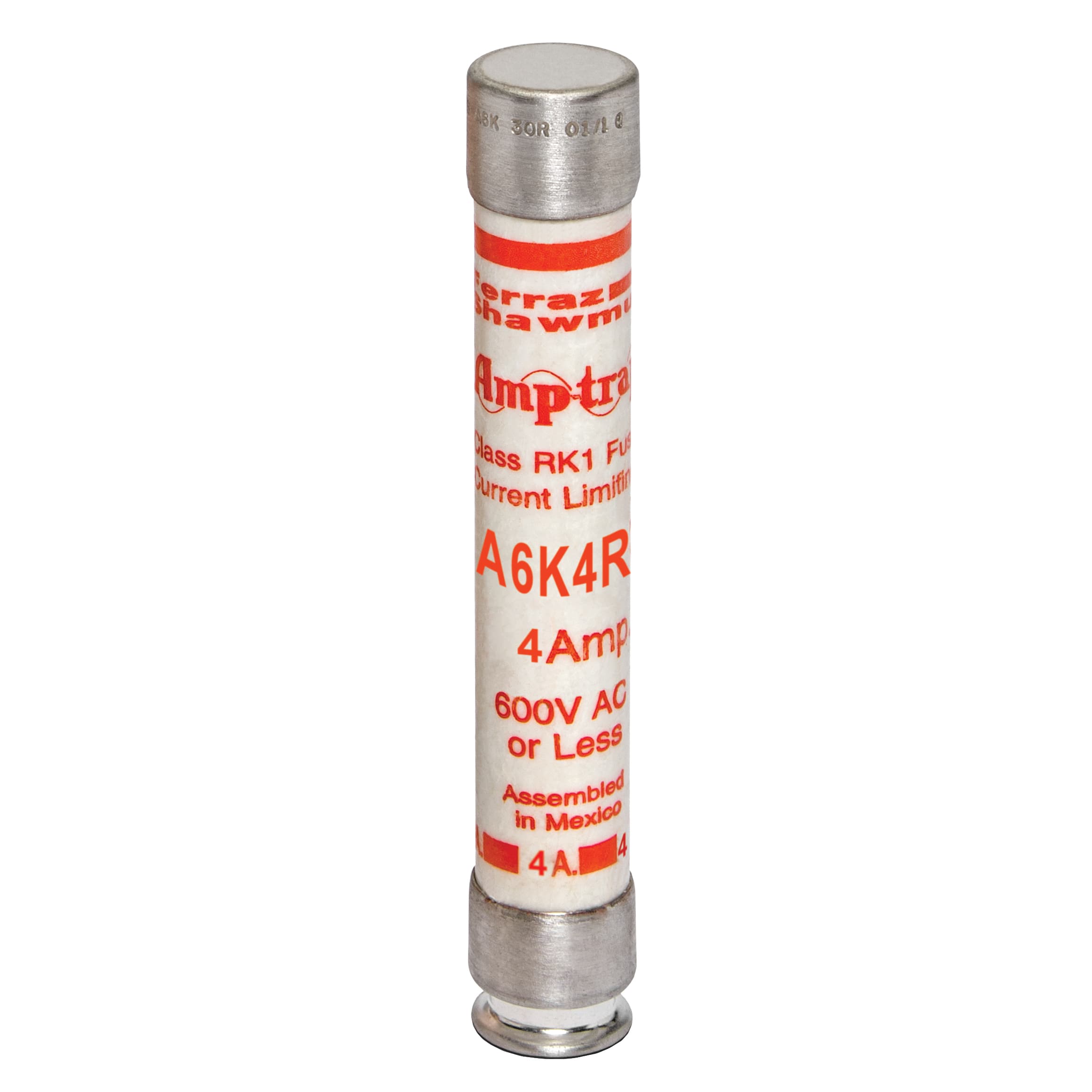 Mersen A6K4R A6K4R Mersen - Fuse A6K-R - Class RK1 - Fast-Acting 600VAC 300VDC 4A Ferrule Amp-Trap® Mersen A6K4R A6K4R Mersen - Fuse A6K-R - Class RK1 - Fast-Acting 600VAC 300VDC 4A Ferrule Amp-Trap®