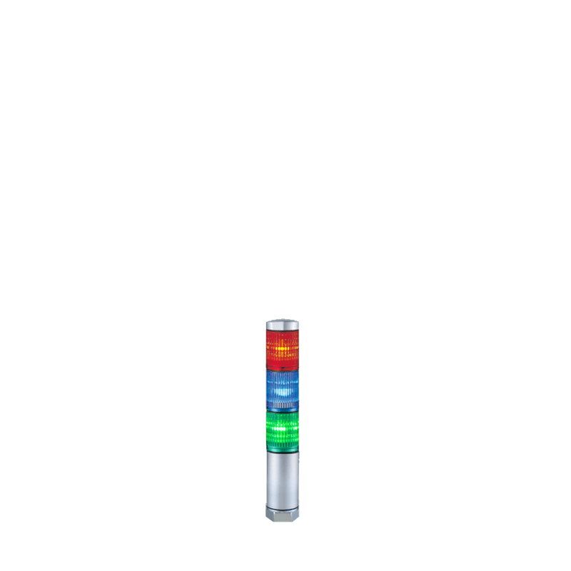 Patlite MPS-302-RBG 30mm 3-Tier LED Signal Tower, 24V AC/DC, Direct Mount, Short Silver Body, LED: Red, Blue, Green Patlite MPS-302-RBG 30mm 3-Tier LED Signal Tower, 24V AC/DC, Direct Mount, Short Silver Body, LED: Red, Blue, Green