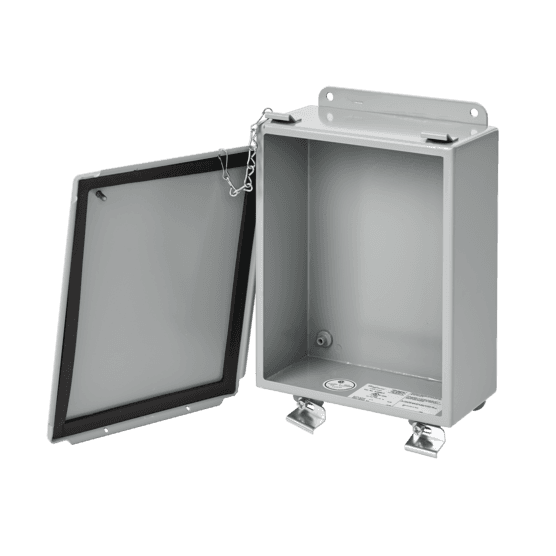 Hoffman A10086LP Lift-Off Clamp Cover, Type 12, 10.00x8.00x6.00, Gray, Mild Steel Hoffman A10086LP Lift-Off Clamp Cover, Type 12, 10.00x8.00x6.00, Gray, Mild Steel