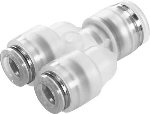 Festo 133127 push-in Y-connector NPQP-Y-Q12-Q10-FD-P10 Size: Standard, Nominal size: 5,9 mm, Container size: 10, Design structure: Push/pull principle, Temperature dependent operating pressure: -0,95 - 10 bar Festo 133127 push-in Y-connector NPQP-Y-Q12-Q10-FD-P10 Size: Standard, Nominal size: 5,9 mm, Container size: 10, Design structure: Push/pull principle, Temperature dependent operating pressure: -0,95 - 10 bar