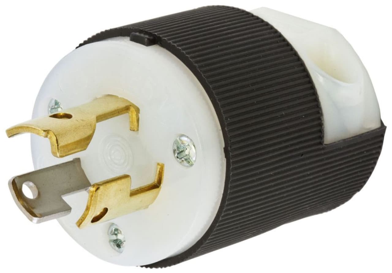 Hubbell HBL4720C Locking Devices, Twist-Lock®, Industrial, Male Insulgrip® Plug, 15A 125V, 2-Pole 3-Wire Grounding, NEMA L5-15P, Screw Terminal, Black and White Nylon. ; Individually molded face for each blade configuration ; Roomy wiring chamber provides ample space for Hubbell HBL4720C Locking Devices, Twist-Lock®, Industrial, Male Insulgrip® Plug, 15A 125V, 2-Pole 3-Wire Grounding, NEMA L5-15P, Screw Terminal, Black and White Nylon. ; Individually molded face for each blade configuration ; Roomy wiring chamber provides ample space for