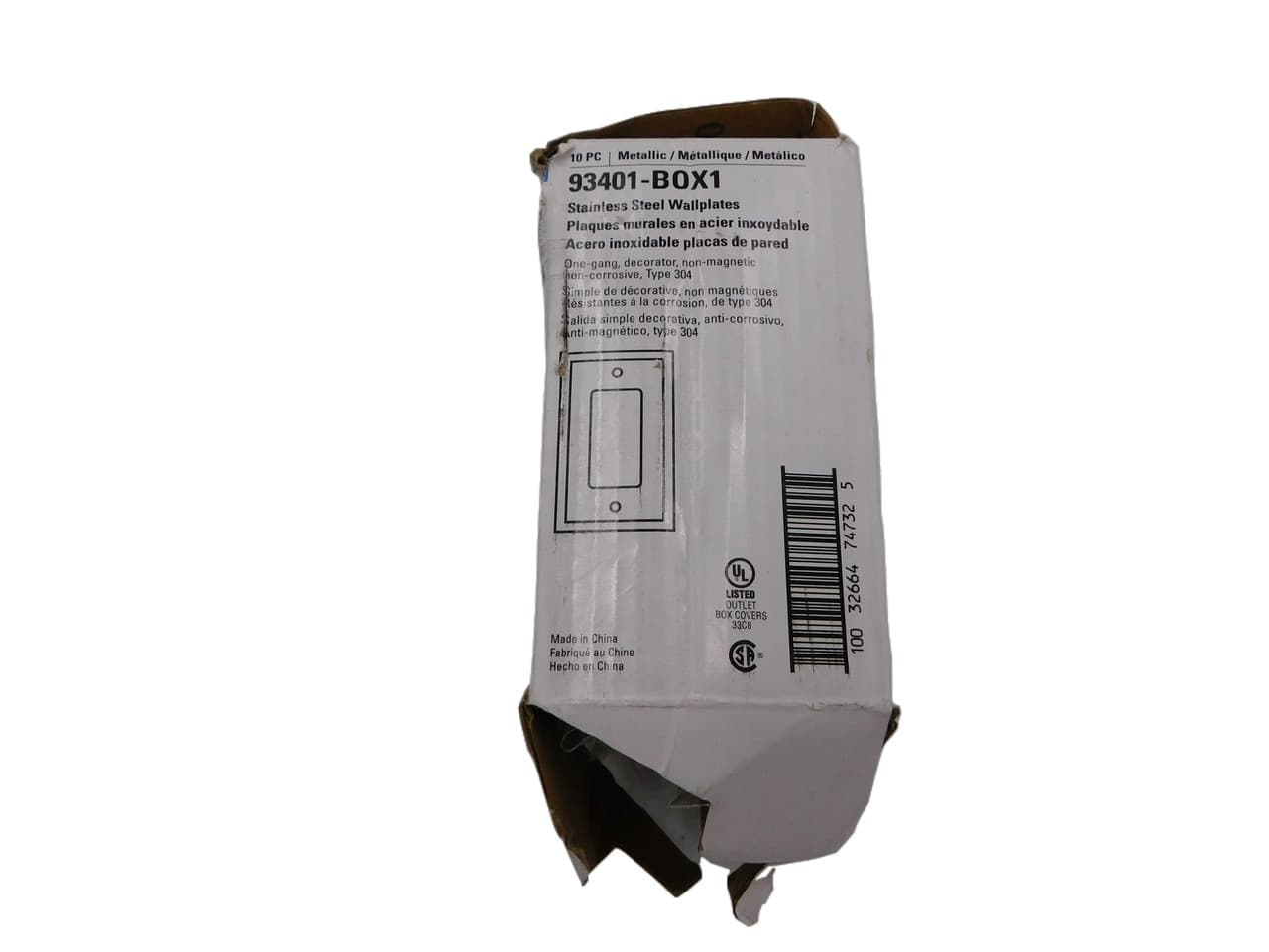 Eaton 93401-BOX1 93401-BOX1 Eaton - Eaton Decorator / GFCI wallplate, Stainless steel, Decorator Cutout, Stainless steel, Single- gang, Standard, ED Box1 Eaton 93401-BOX1 93401-BOX1 Eaton - Eaton Decorator / GFCI wallplate, Stainless steel, Decorator Cutout, Stainless steel, Single- gang, Standard, ED Box1