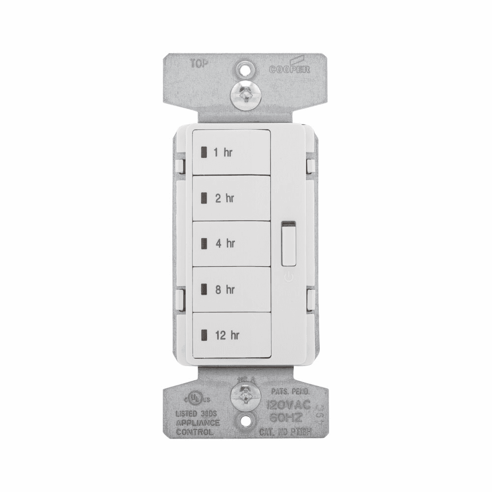 Eaton PT18H-W PT18H-W Eaton - Eaton Accell hour timer, 1, 2, 4, 8, 12 hour default time settings, 15A, 120V, Wire leads, Five button, White, Load type: Incandescent, halogen, MLV, ELV, fluorescent, CFL, LED, Single-pole, Polycarbonate, 1800W Eaton PT18H-W PT18H-W Eaton - Eaton Accell hour timer, 1, 2, 4, 8, 12 hour default time settings, 15A, 120V, Wire leads, Five button, White, Load type: Incandescent, halogen, MLV, ELV, fluorescent, CFL, LED, Single-pole, Polycarbonate, 1800W