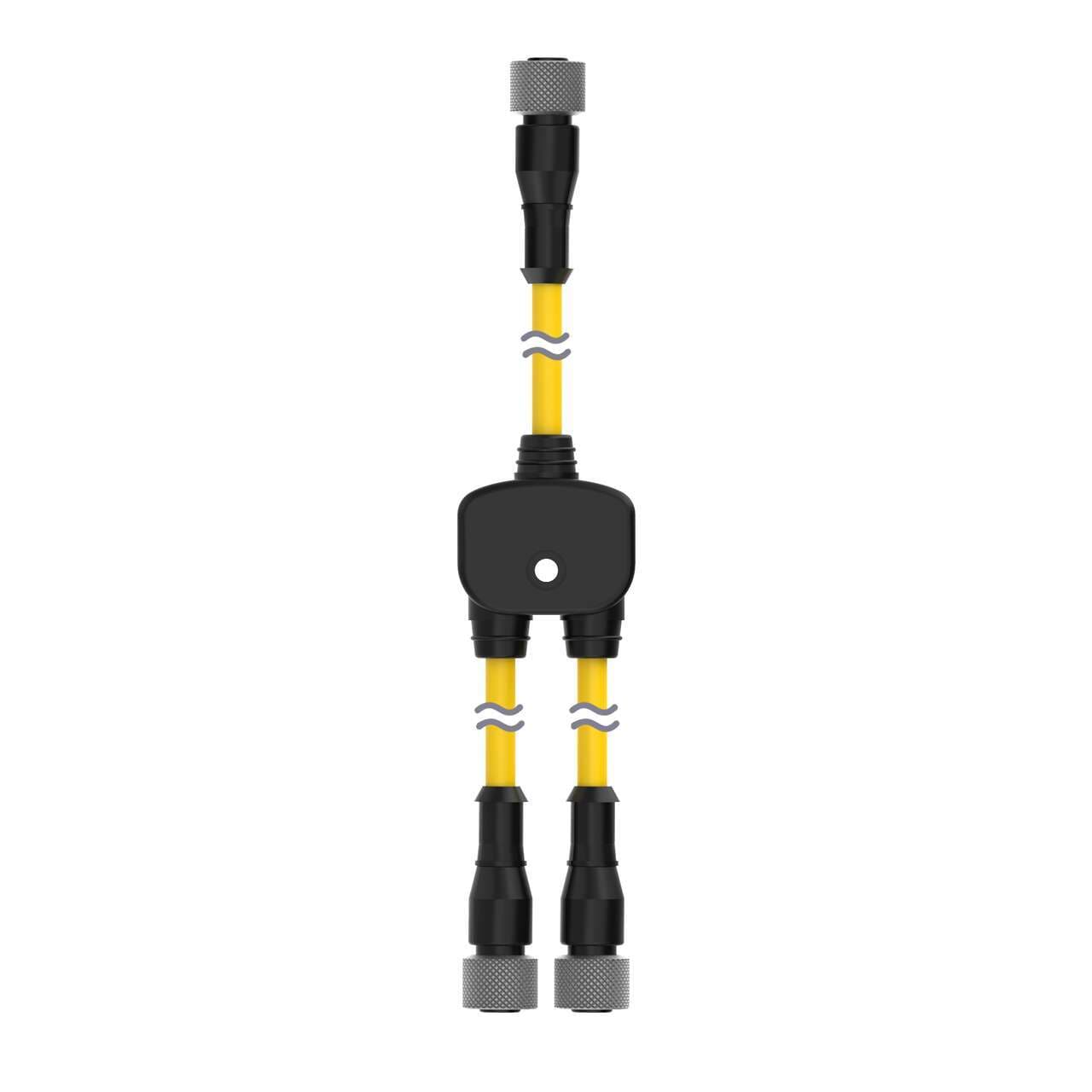 Banner SGSA-MCS-2 SGS Safety Grid System, Accessory Muting; Connection Cable for x and L Configuration; M12 QD Splitter Cable; 4-pin Straight Female 0.3 m (1 ft) Trunk; Two Straight 4-pin Female Branches 0.3 m (1 ft); Black Jacket; Nickel-Plated Brass Coupling Nuts Banner SGSA-MCS-2 SGS Safety Grid System, Accessory Muting; Connection Cable for x and L Configuration; M12 QD Splitter Cable; 4-pin Straight Female 0.3 m (1 ft) Trunk; Two Straight 4-pin Female Branches 0.3 m (1 ft); Black Jacket; Nickel-Plated Brass Coupling Nuts