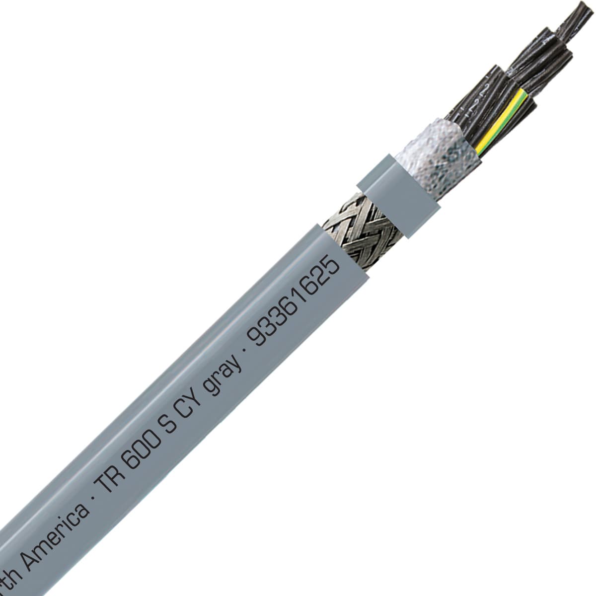 SAB 93361625 TR 600 S CY - 16 AWG/25c, shielded oil resistant flexible exposed run tray cable, UL, CSA, CE, RoHS SAB 93361625 TR 600 S CY - 16 AWG/25c, shielded oil resistant flexible exposed run tray cable, UL, CSA, CE, RoHS