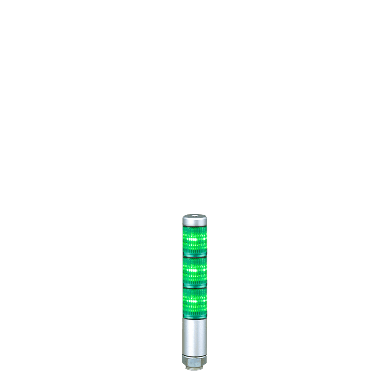 Patlite MPS-302-GGG 30mm 3-Tier LED Signal Tower, 24V AC/DC, Direct Mount, Short Silver Body, LED: Green, Green, Green Patlite MPS-302-GGG 30mm 3-Tier LED Signal Tower, 24V AC/DC, Direct Mount, Short Silver Body, LED: Green, Green, Green