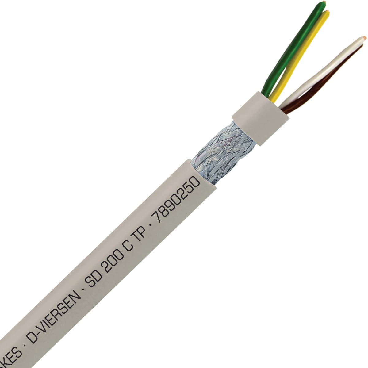 SAB 7890250 SD 200 C TP - 20 AWG/2 pr, shielded halogen free continuous flex oil resistant paired data cable, CE, RoHS SAB 7890250 SD 200 C TP - 20 AWG/2 pr, shielded halogen free continuous flex oil resistant paired data cable, CE, RoHS