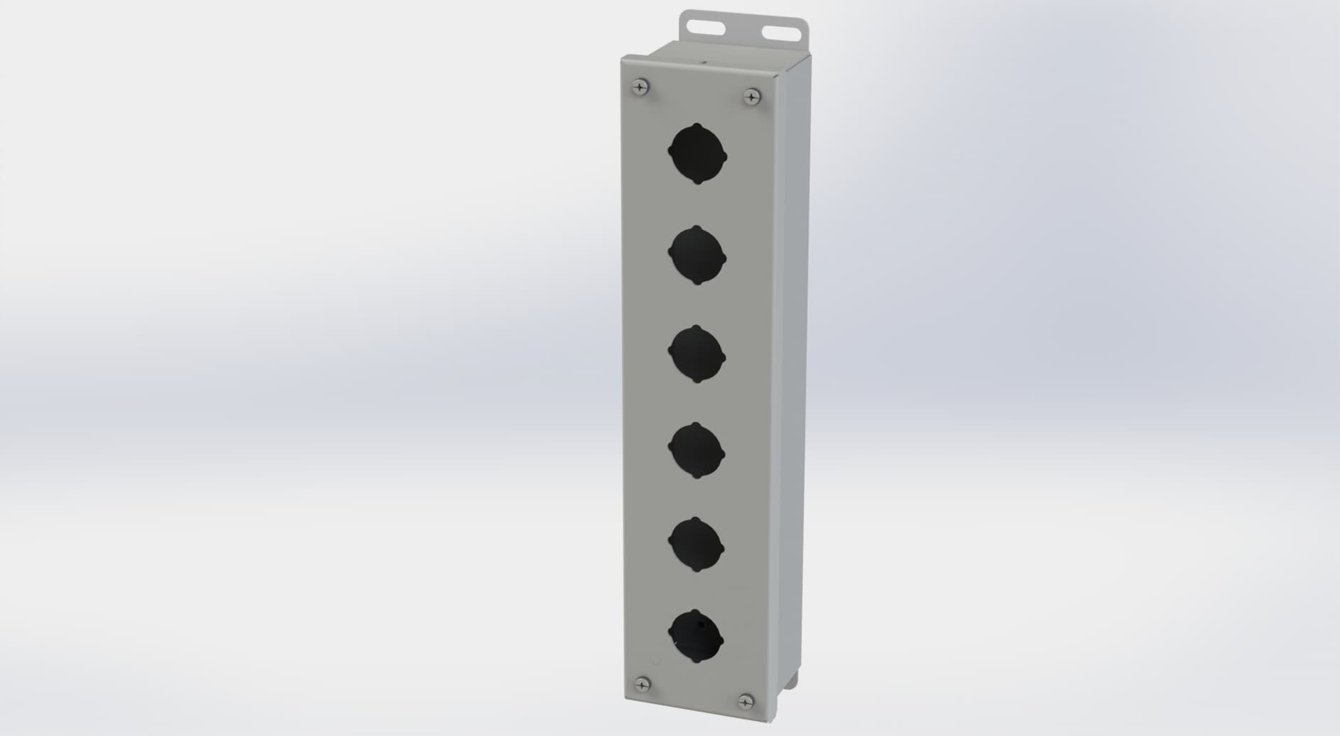 Saginaw Control SCE-6PBVL PB Enclosure, Height:14.75", Width:3.25", Depth:2.75", ANSI-61 gray powder coating inside and out. Saginaw Control SCE-6PBVL PB Enclosure, Height:14.75", Width:3.25", Depth:2.75", ANSI-61 gray powder coating inside and out.