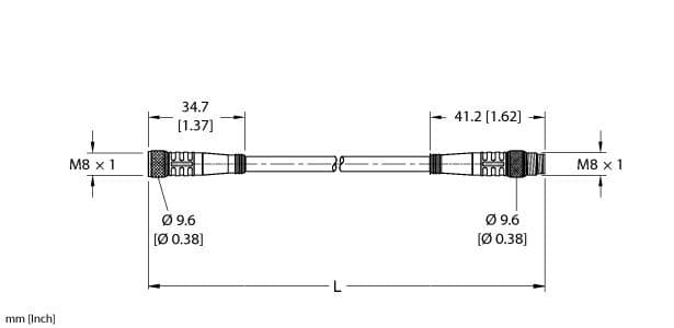 PKG 3M-2-PSG 3M Part Image. Manufactured by Turck.