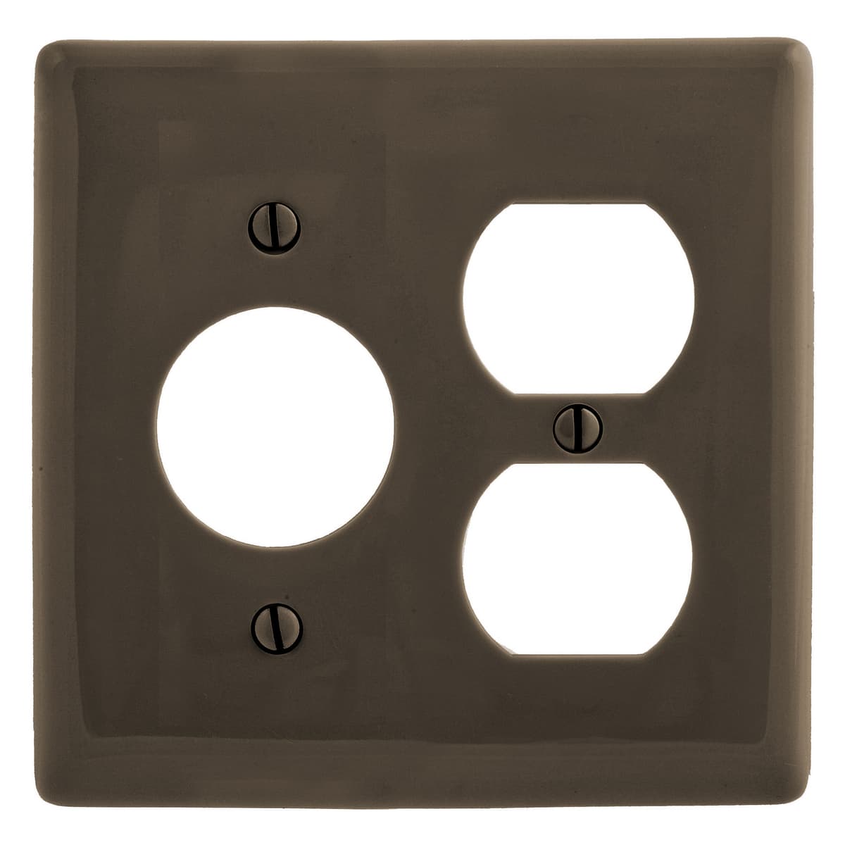 Hubbell NP78 Wallplates, Nylon, 2-Gang, 1) Duplex, 1) 1.406" Opening, Brown ; Reinforcement ribs for extra strength ; High-impact, self-extinguishing nylon material ; Captive screw feature holds mounting screw in place ; Standard Size is 1/8" larger to give you extra Hubbell NP78 Wallplates, Nylon, 2-Gang, 1) Duplex, 1) 1.406" Opening, Brown ; Reinforcement ribs for extra strength ; High-impact, self-extinguishing nylon material ; Captive screw feature holds mounting screw in place ; Standard Size is 1/8" larger to give you extra