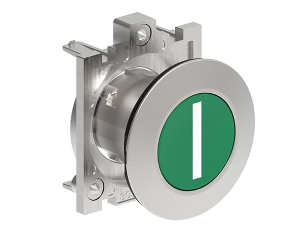 Lovato Electric LPFB1113 LPFB1113 Lovato - Pushbutton actuator, spring return, with symbol dia: 30mm Platinum series flat metal, flush, I/Green Lovato Electric LPFB1113 LPFB1113 Lovato - Pushbutton actuator, spring return, with symbol dia: 30mm Platinum series flat metal, flush, I/Green