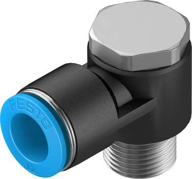 Festo 153094 push-in L-fitting QSLV-3/8-12 360° orientable, male thread with external hexagon. Size: Standard, Nominal size: 9,3 mm, Type of seal on screw-in stud: coating, Assembly position: Any, Container size: 10 Festo 153094 push-in L-fitting QSLV-3/8-12 360° orientable, male thread with external hexagon. Size: Standard, Nominal size: 9,3 mm, Type of seal on screw-in stud: coating, Assembly position: Any, Container size: 10