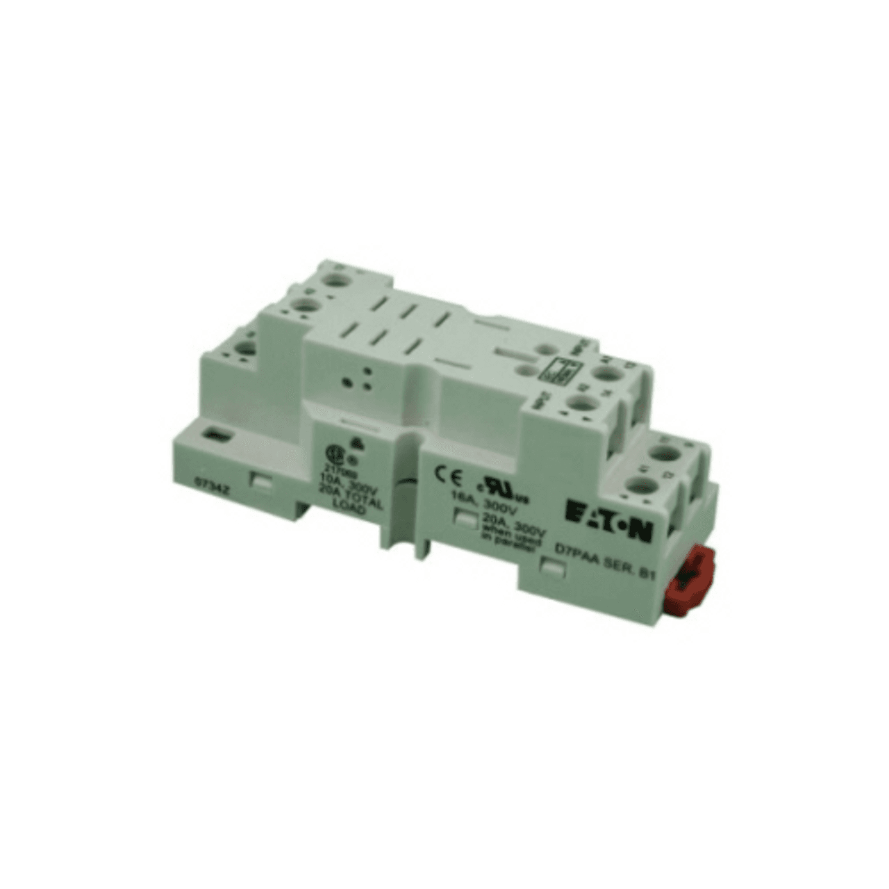 Eaton D7PAA D7PAA Eaton - D7 Series Socket, Used with D7PR1, D7PR2, D7PF1, and D7PF2 Relays, Module size B, 300V nominal voltage, 16A nominal current, DIN rail/panel mount, Screw clamping wire connection, IP20 enclosure Eaton D7PAA D7PAA Eaton - D7 Series Socket, Used with D7PR1, D7PR2, D7PF1, and D7PF2 Relays, Module size B, 300V nominal voltage, 16A nominal current, DIN rail/panel mount, Screw clamping wire connection, IP20 enclosure