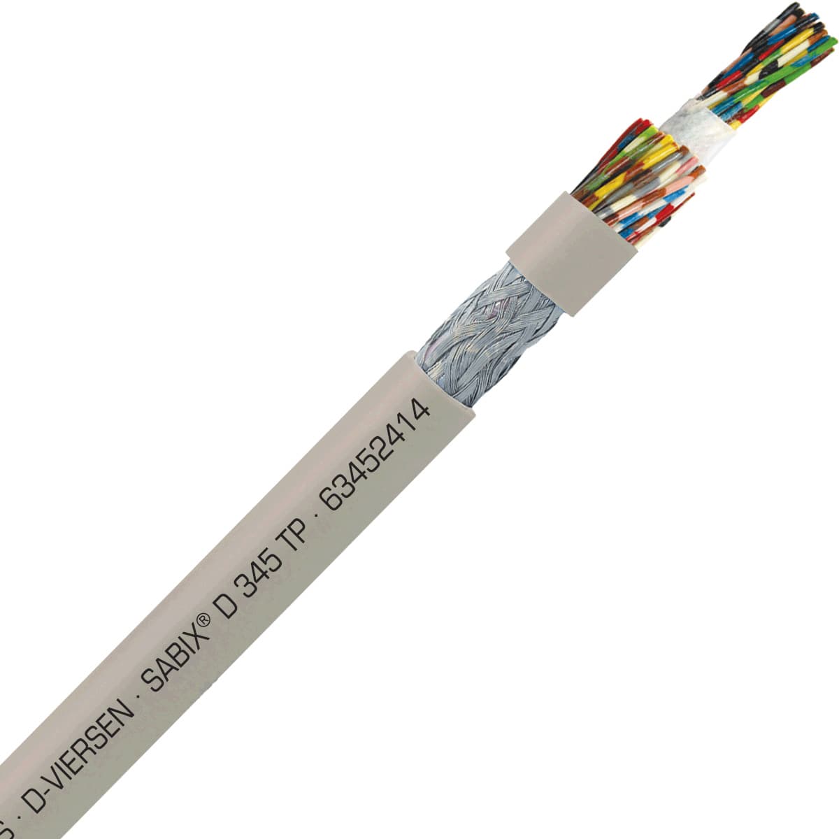 SAB 63452414 SABIX D 345 FRNC TP - 26 AWG/24pr, halogen-free flame retardant paired data cable, CE, RoHS SAB 63452414 SABIX D 345 FRNC TP - 26 AWG/24pr, halogen-free flame retardant paired data cable, CE, RoHS