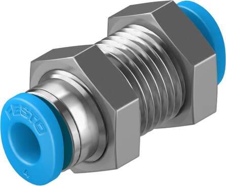 Festo 153376 push-in bulkhead connector QSMS-4 Size: Mini, Nominal size: 2,2 mm, Assembly position: Any, Container size: 10, Design structure: Push/pull principle Festo 153376 push-in bulkhead connector QSMS-4 Size: Mini, Nominal size: 2,2 mm, Assembly position: Any, Container size: 10, Design structure: Push/pull principle