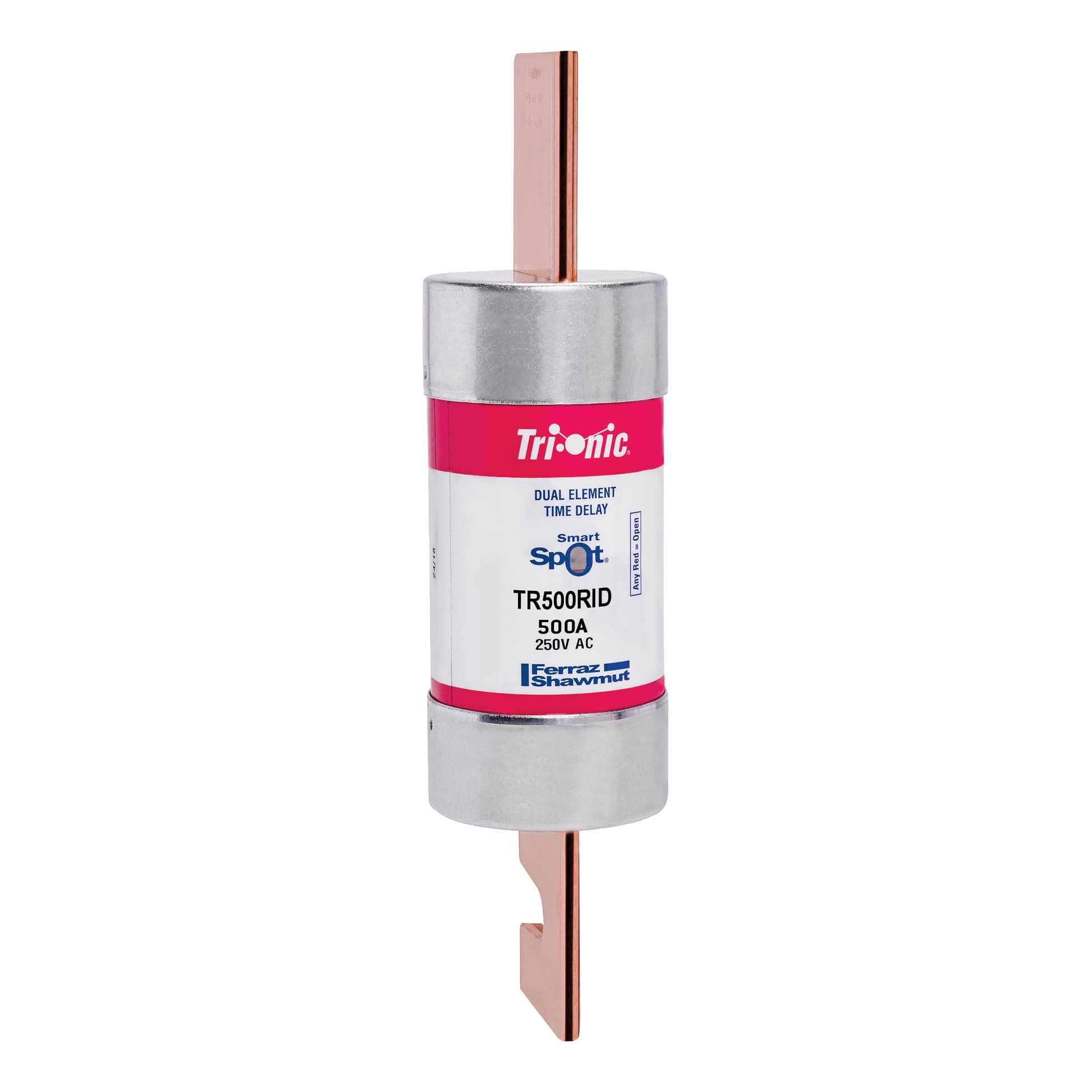 Mersen TR500RID TR500RID Mersen - Fuse TR-R - Class RK5 - Time-Delay 250VAC 160VDC 500A Blade SmartSpot® Tri-Onic® Mersen TR500RID TR500RID Mersen - Fuse TR-R - Class RK5 - Time-Delay 250VAC 160VDC 500A Blade SmartSpot® Tri-Onic®