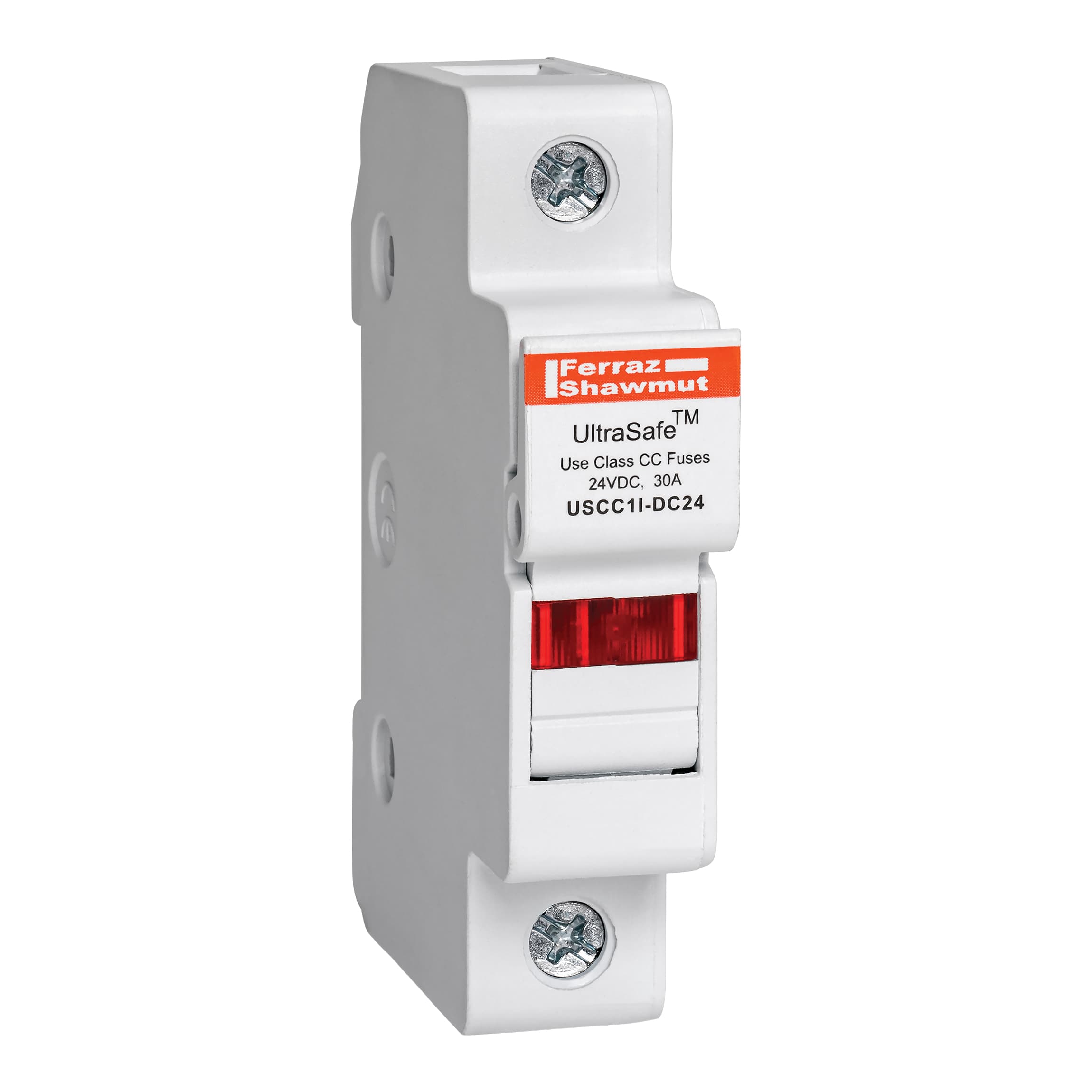 Mersen USCC1I-DC24 USCC1I-DC24 Mersen - Fuse Holder UltraSafe™ 24VDC Class CC 30A 1-Pole LED Pressure Plate IP65 Mersen USCC1I-DC24 USCC1I-DC24 Mersen - Fuse Holder UltraSafe™ 24VDC Class CC 30A 1-Pole LED Pressure Plate IP65