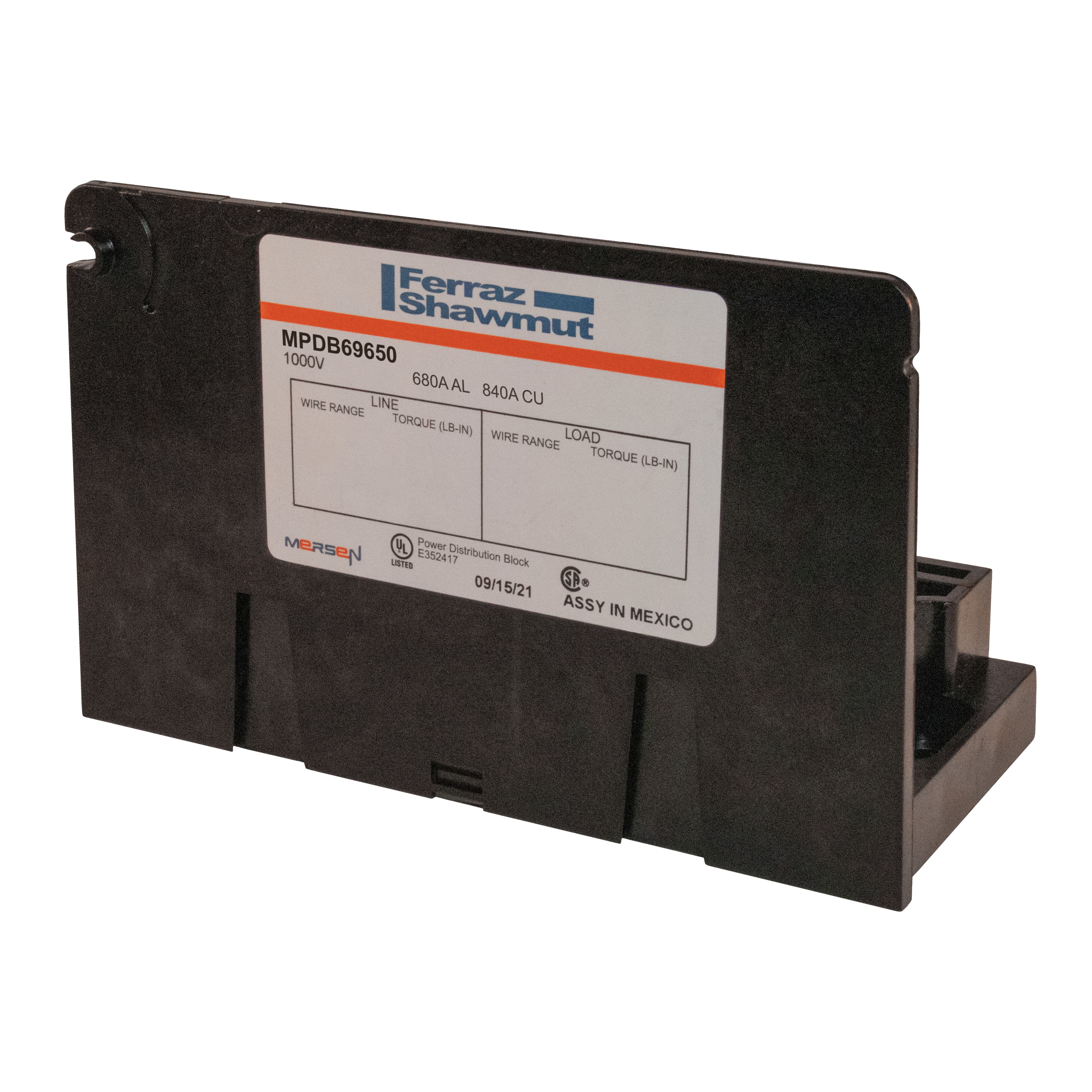 Mersen MPDB69650 MPDB69650 Mersen Open-Style PDB UL 1953 1000V 680A Tin-plated Aluminum - 840A Adder 2 - 2 openings; 600-#2 --- 600-#2 Box to Box Mersen MPDB69650 MPDB69650 Mersen Open-Style PDB UL 1953 1000V 680A Tin-plated Aluminum - 840A Adder 2 - 2 openings; 600-#2 --- 600-#2 Box to Box