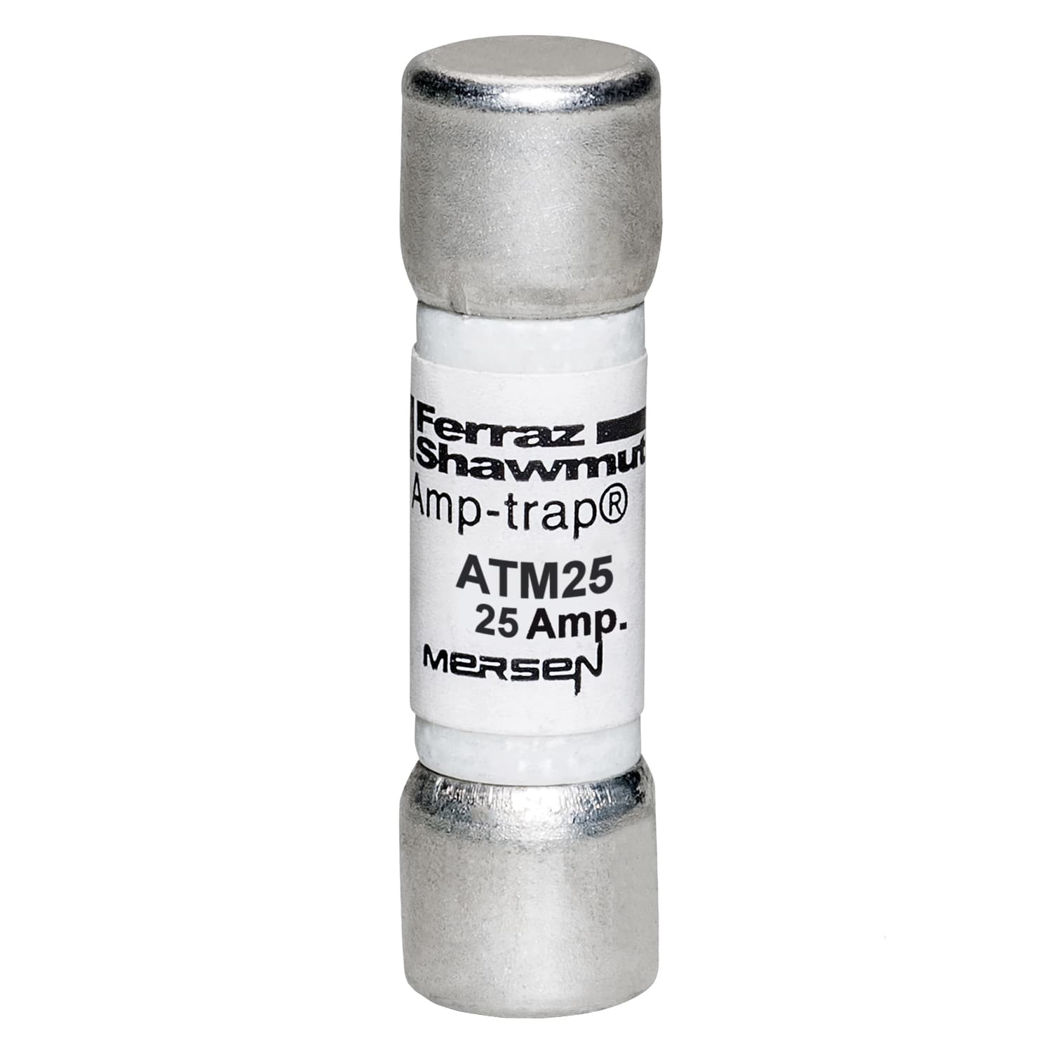 Mersen ATM25 ATM25 Mersen - Fuse ATM - Midget - Fast-Acting 600VAC 600VDC 25A Ferrule Amp-Trap® Mersen ATM25 ATM25 Mersen - Fuse ATM - Midget - Fast-Acting 600VAC 600VDC 25A Ferrule Amp-Trap®