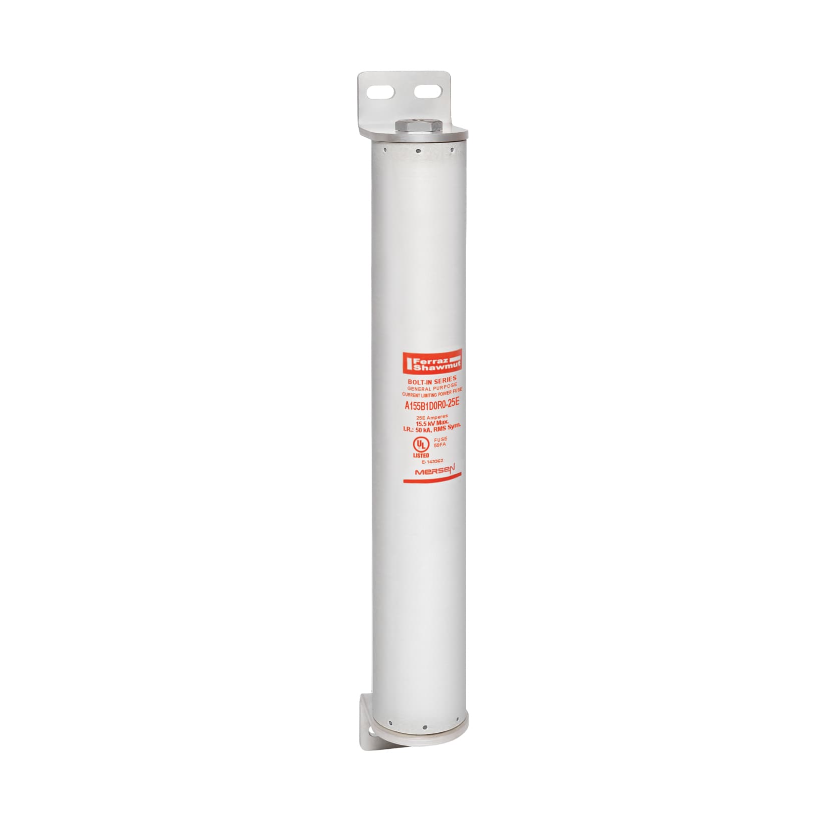 Mersen A155B1D0R0-25E A155B1D0R0-25E Mersen - Medium Voltage E-Rated Fuse 15500VAC 25A Bolt-On, Series: D0R0 Visual Indicator Amp-Trap® Mersen A155B1D0R0-25E A155B1D0R0-25E Mersen - Medium Voltage E-Rated Fuse 15500VAC 25A Bolt-On, Series: D0R0 Visual Indicator Amp-Trap®