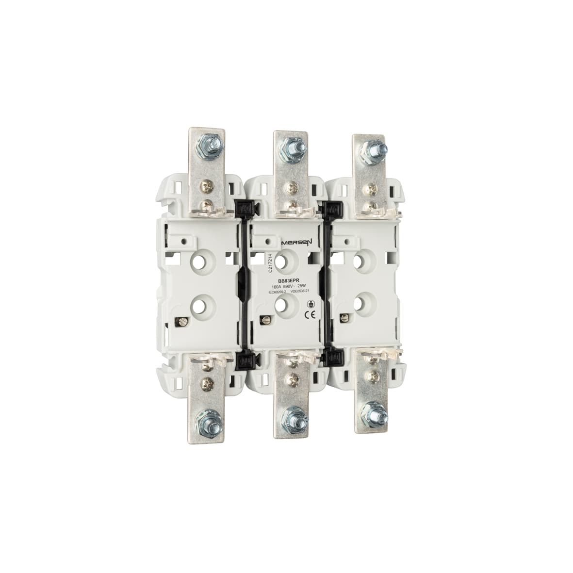 Mersen C217214 C217214 Mersen - NH plastic base Size NH0 1000VAC 1000VDC 160A 3-Pole DIN Rail Connection Screw EP Type Mersen C217214 C217214 Mersen - NH plastic base Size NH0 1000VAC 1000VDC 160A 3-Pole DIN Rail Connection Screw EP Type
