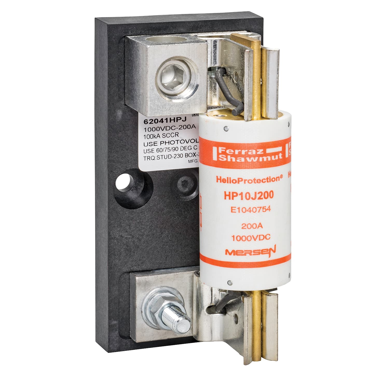Mersen 62041HPJ 62041HPJ Mersen - Fuse Block 1000VDC Photovoltaic 200A 1-Pole Box To Stud Mersen 62041HPJ 62041HPJ Mersen - Fuse Block 1000VDC Photovoltaic 200A 1-Pole Box To Stud