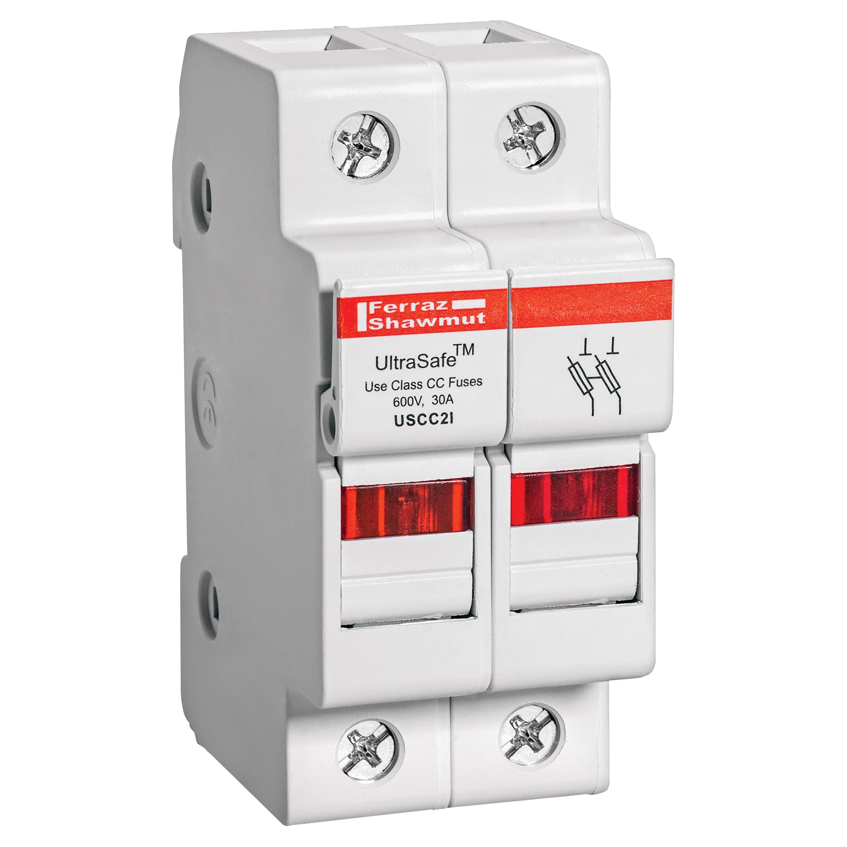 Mersen USCC2I USCC2I Mersen - Fuse Holder UltraSafe™ 600VAC 600VDC Class CC 30A 2-Pole LED Pressure Plate IP65 Mersen USCC2I USCC2I Mersen - Fuse Holder UltraSafe™ 600VAC 600VDC Class CC 30A 2-Pole LED Pressure Plate IP65