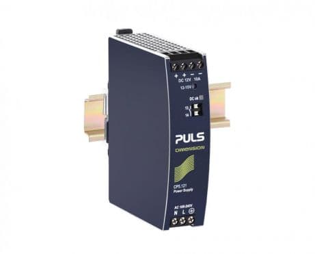 Puls CP5.121 PULS CP5.121 is a power supply unit designed for DIN rail mounting, featuring an aluminium housing and dimensions of W32mm x H124mm x D102mm. It operates within an ambient air temperature range of -25 to +70°C and has a net width of 32 mm. The unit offers a current consumption of 7A peak max inrush at both 230Vac and 120Vac inputs. Its efficiency rates are 0.94 at 230Vac input, 0.932 at 120Vac input, and 0.926 at 100Vac input. The CP5.121 provides a time delay of 350-400ms for start-up and a rise time of 30ms under nominal input with a constant full current load without load capacitance, and 50ms with 10mF load capacitance. It includes protection functions such as output overvoltage protection and overload/short-circuit protection, with the capability for series or parallel operation for increased output voltages or power. The unit is resistant to back-feeding loads up to 25V. Power dissipation/losses are 7.7W at full output load with 230Vac input and 8.8W with 120Vac input. The output stage capacitance is 2700 µF. Electrical durability varies with conditions, offering up to 839000 hours at 25°C with 5A output and 1AC 120Vac input. The ripple is 50mVpp across 20Hz to 20MHz at 50Ω. This AC/DC power supply unit, part of the CP-series, is designed with a 20% power reserve, DC-OK relay contact output, and screw-clamp connections. It supports a supply voltage range of 85Vac-264Vac for AC and 110Vdc-150Vdc for DC, with a rated current of 10A at 12Vdc, and provides an adjustable output voltage of 12Vdc-15Vdc. The hold time is 35ms at both 120/230Vac input. Puls CP5.121 PULS CP5.121 is a power supply unit designed for DIN rail mounting, featuring an aluminium housing and dimensions of W32mm x H124mm x D102mm. It operates within an ambient air temperature range of -25 to +70°C and has a net width of 32 mm. The unit offers a current consumption of 7A peak max inrush at both 230Vac and 120Vac inputs. Its efficiency rates are 0.94 at 230Vac input, 0.932 at 120Vac input, and 0.926 at 100Vac input. The CP5.121 provides a time delay of 350-400ms for start-up and a rise time of 30ms under nominal input with a constant full current load without load capacitance, and 50ms with 10mF load capacitance. It includes protection functions such as output overvoltage protection and overload/short-circuit protection, with the capability for series or parallel operation for increased output voltages or power. The unit is resistant to back-feeding loads up to 25V. Power dissipation/losses are 7.7W at full output load with 230Vac input and 8.8W with 120Vac input. The output stage capacitance is 2700 µF. Electrical durability varies with conditions, offering up to 839000 hours at 25°C with 5A output and 1AC 120Vac input. The ripple is 50mVpp across 20Hz to 20MHz at 50Ω. This AC/DC power supply unit, part of the CP-series, is designed with a 20% power reserve, DC-OK relay contact output, and screw-clamp connections. It supports a supply voltage range of 85Vac-264Vac for AC and 110Vdc-150Vdc for DC, with a rated current of 10A at 12Vdc, and provides an adjustable output voltage of 12Vdc-15Vdc. The hold time is 35ms at both 120/230Vac input.