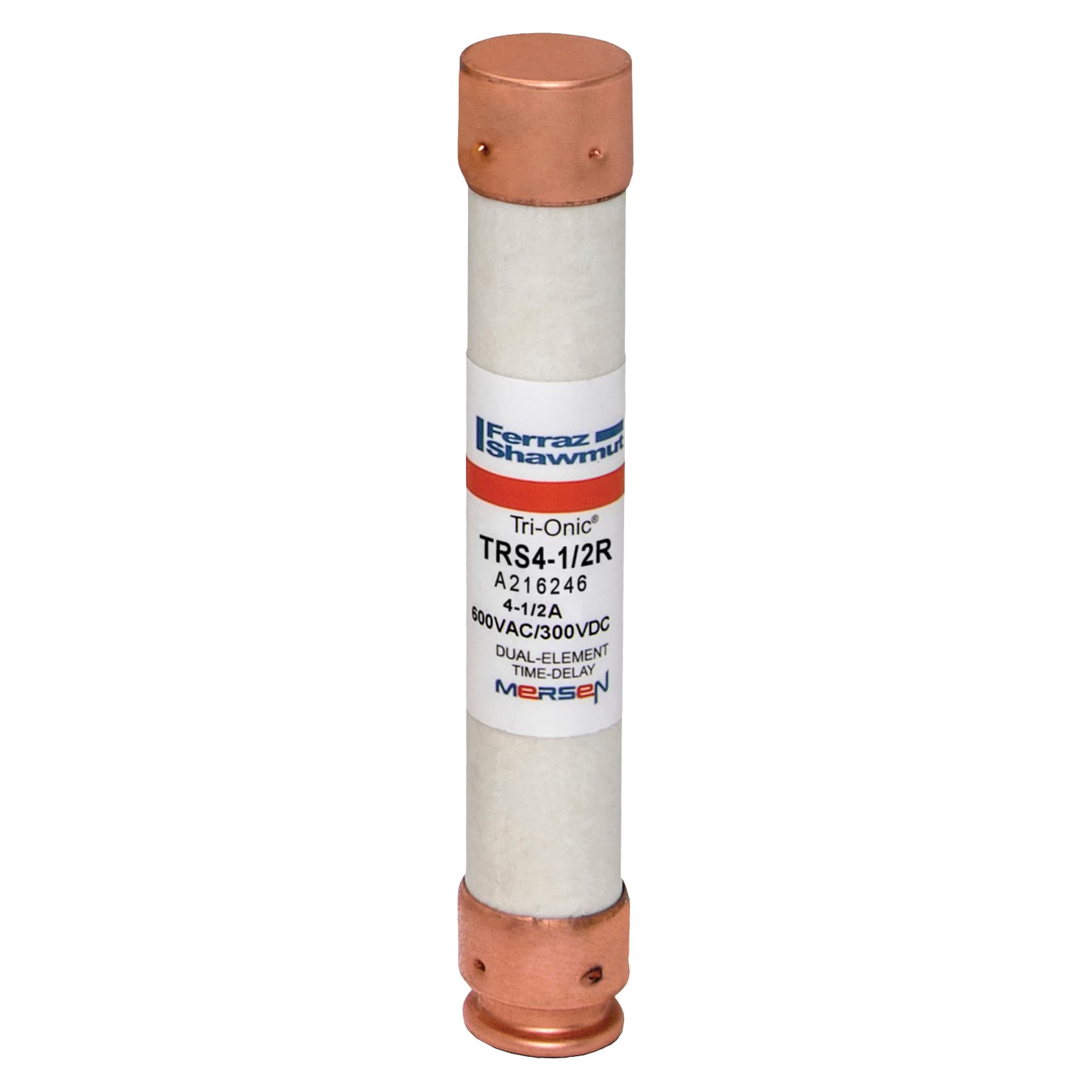 Mersen TRS4-1/2R TRS4-1/2R Mersen - Fuse TRS-R - Class RK5 - Time-Delay 600VAC 600VDC 4.5A Ferrule Tri-Onic® Mersen TRS4-1/2R TRS4-1/2R Mersen - Fuse TRS-R - Class RK5 - Time-Delay 600VAC 600VDC 4.5A Ferrule Tri-Onic®