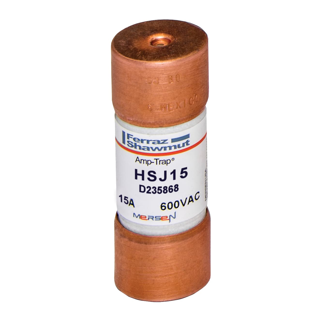Mersen HSJ15 HSJ15 Mersen - Fuse HSJ - Class J - High-Speed 600VAC 500VDC 15A Ferrule Amp-Trap® Mersen HSJ15 HSJ15 Mersen - Fuse HSJ - Class J - High-Speed 600VAC 500VDC 15A Ferrule Amp-Trap®