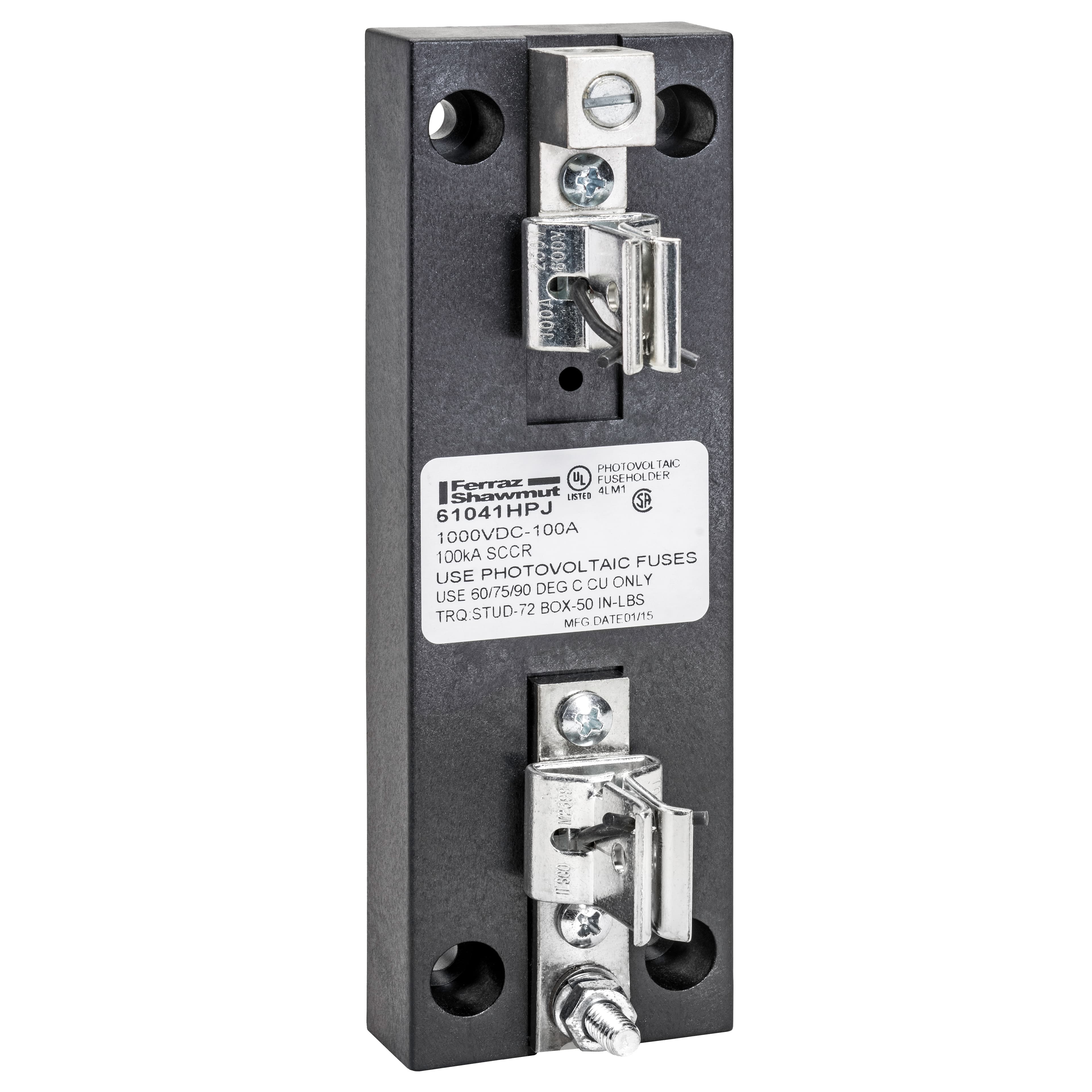Mersen 61041HPJ 61041HPJ Mersen - Fuse Block 1000VDC Photovoltaic 100A 1-Pole Box To Stud Mersen 61041HPJ 61041HPJ Mersen - Fuse Block 1000VDC Photovoltaic 100A 1-Pole Box To Stud