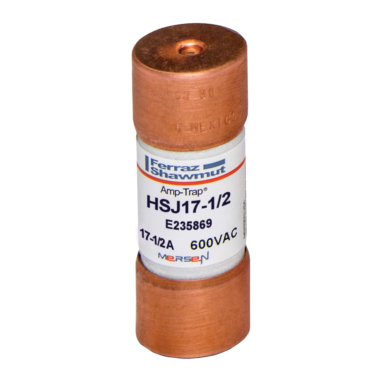 Mersen HSJ17-1/2 HSJ17-1/2 Mersen - Fuse HSJ - Class J - High-Speed 600VAC 500VDC 17.5A Ferrule Amp-Trap® Mersen HSJ17-1/2 HSJ17-1/2 Mersen - Fuse HSJ - Class J - High-Speed 600VAC 500VDC 17.5A Ferrule Amp-Trap®